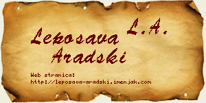 Leposava Aradski vizit kartica